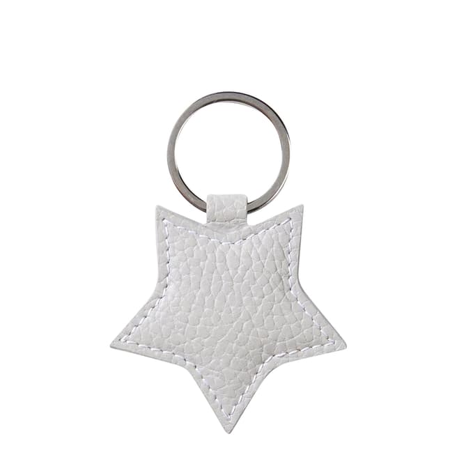 Pure Collection Pale Grey Leather Star Keyring