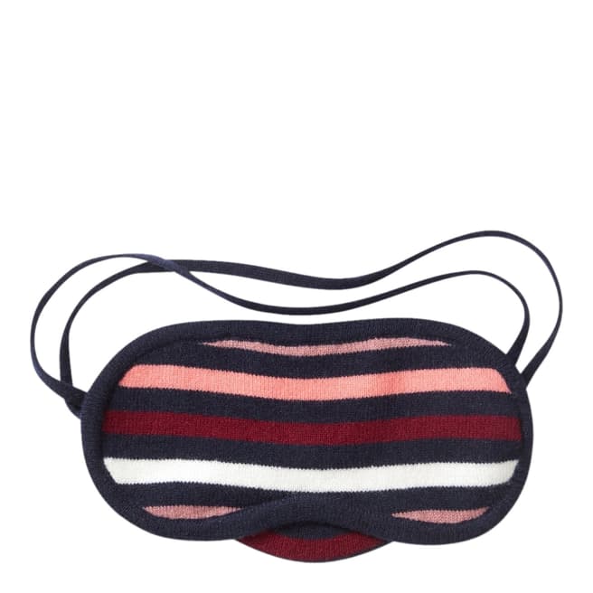 Pure Collection Navy Stripe Cashmere Eyemask