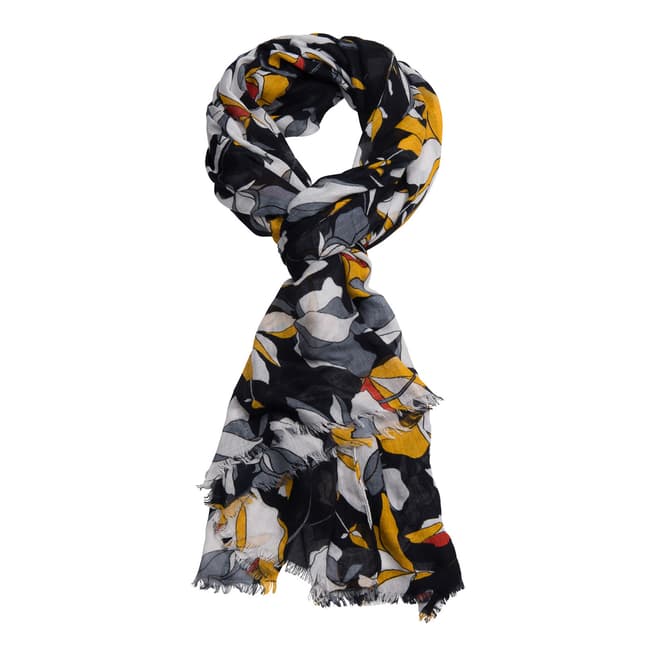 French Connection Navy Floral Printed Scarf