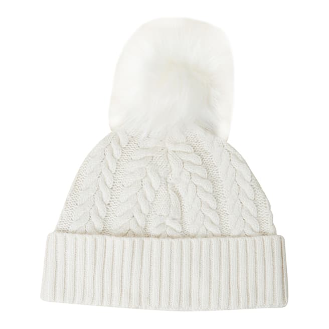 French Connection Cream Cable Knit Beanie