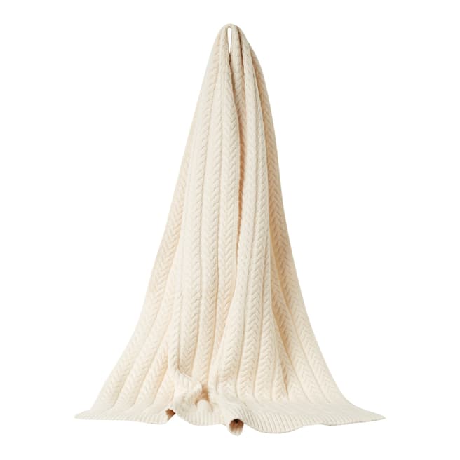 French Connection Cream Cable Knit Scarf