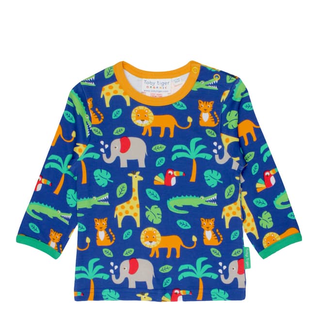 Toby Tiger Multicoloured Jungle Print T-Shirt