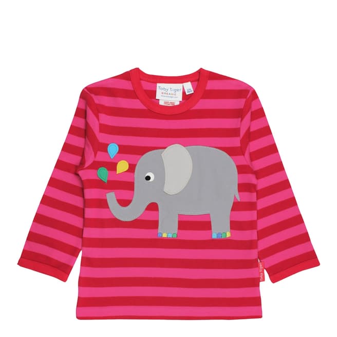 Toby Tiger Pink Stripe Elly Applique T-Shirt