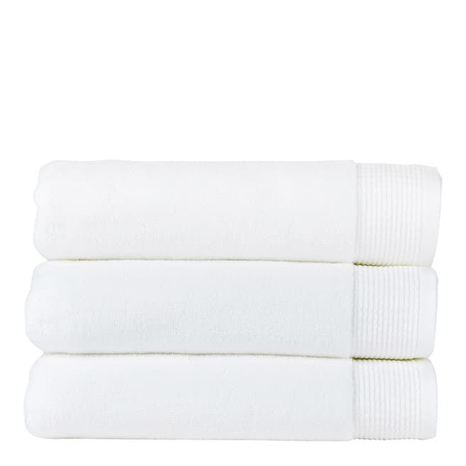 Christy Blossom Zero Twist Pair of Hand Towels, White