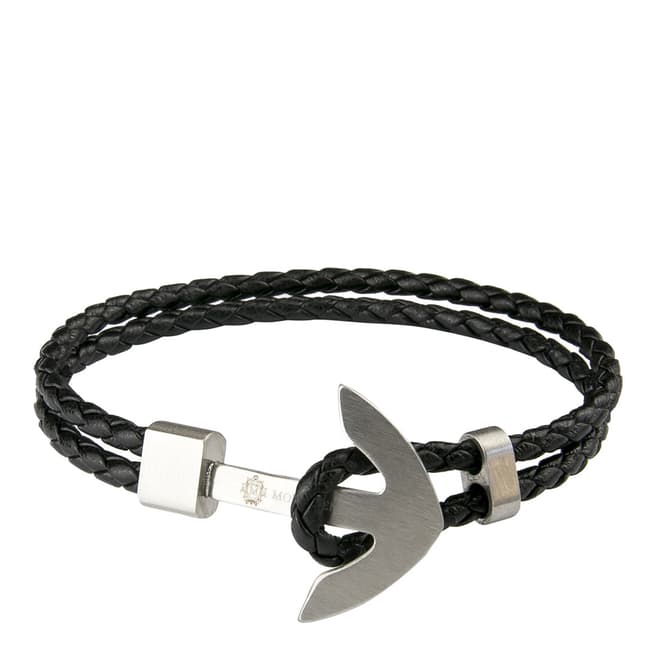 Monomen Men's Black/Silver Leather Bracelet