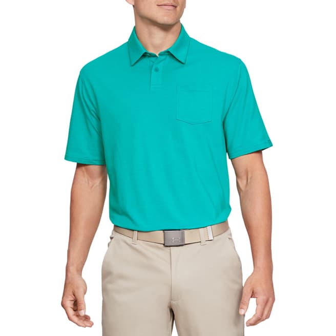 Under Armour Green Charged Cotton Scramble Polo