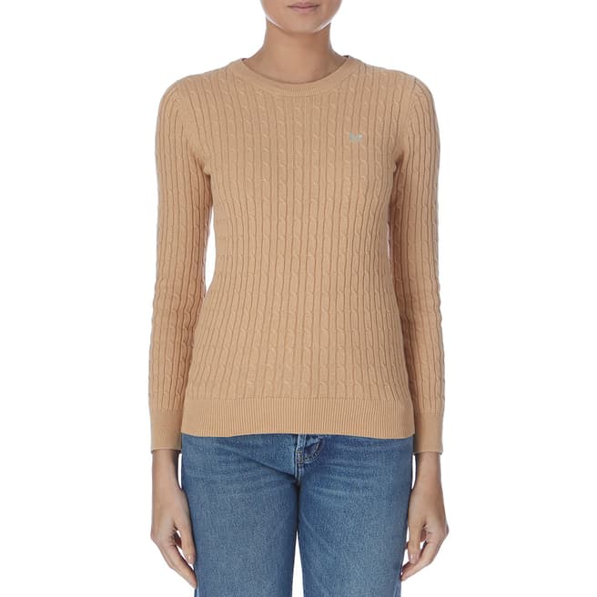 Crew Clothing Beige Cotton Cable Crew Jumper