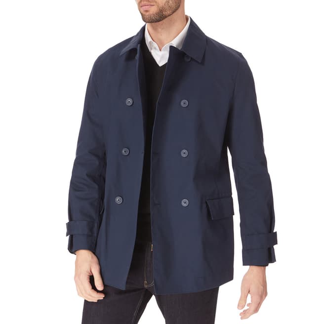 Lacoste Navy Cotton Trench Coat