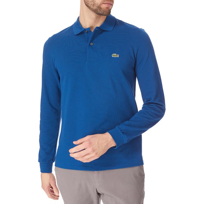 Lacoste Blue Long Sleeve Cotton Polo Shirt