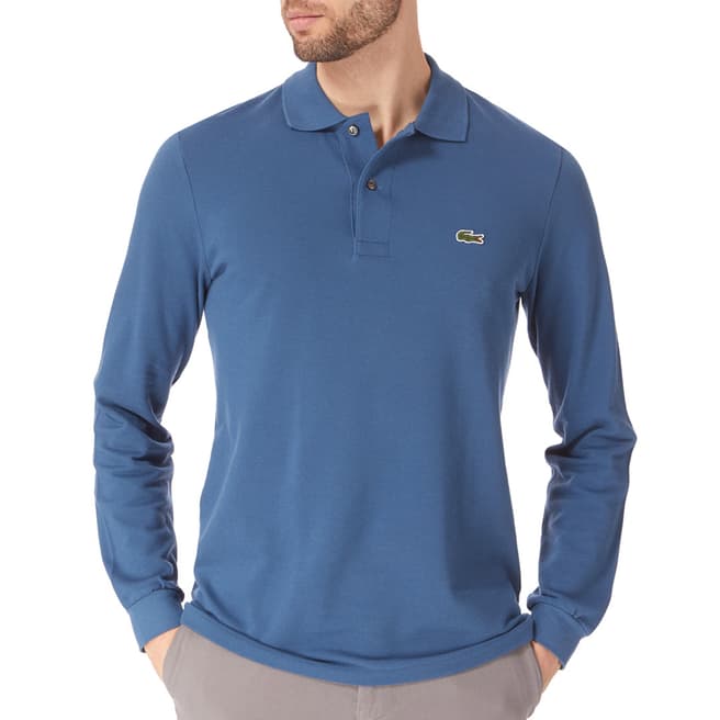 Lacoste Airforce Blue Long Sleeve Classic Cotton Polo Shirt