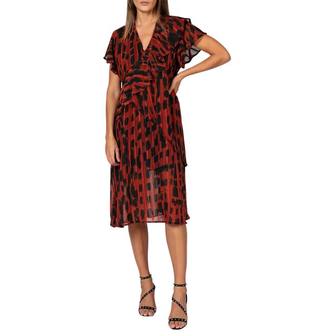 Religion Red/Multi Form Print Ace Dress