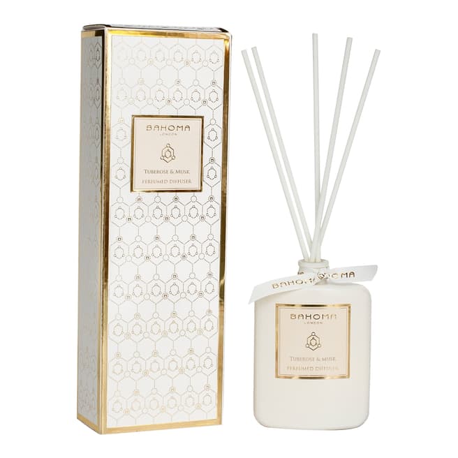 Bahoma White Pearl Collection Tuberose & Musk Diffuser 100ml