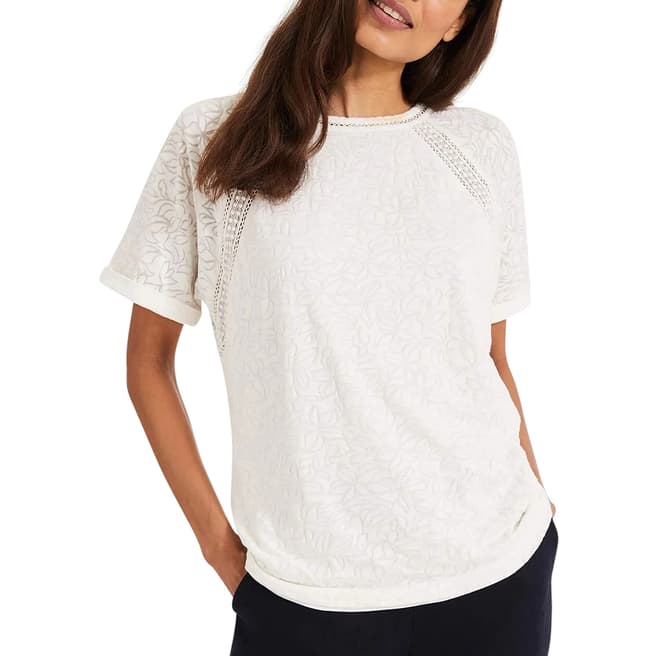 Phase Eight White Liza Lace Trim Top