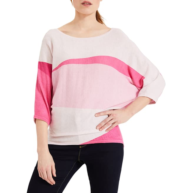 Phase Eight Pink Carly Colourblock Top