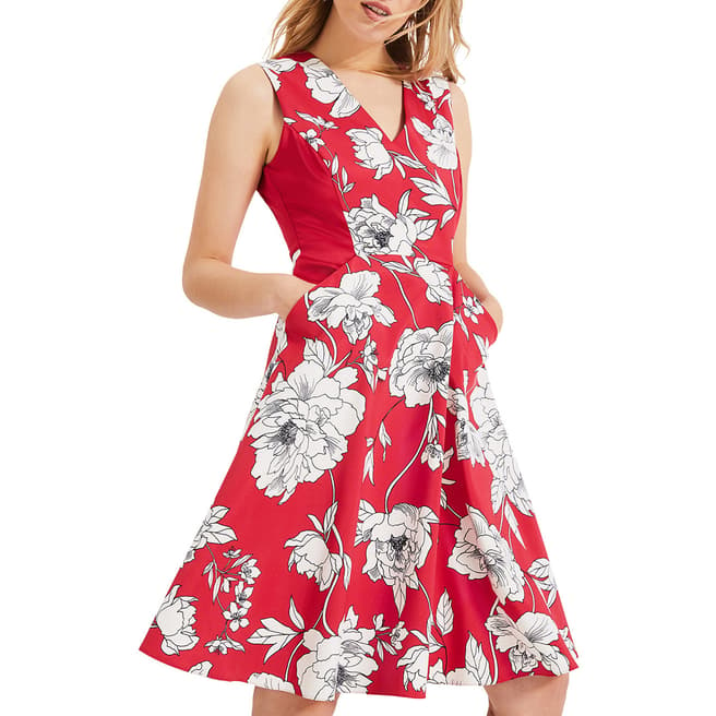 Phase Eight Red Floral Print Eve Dress