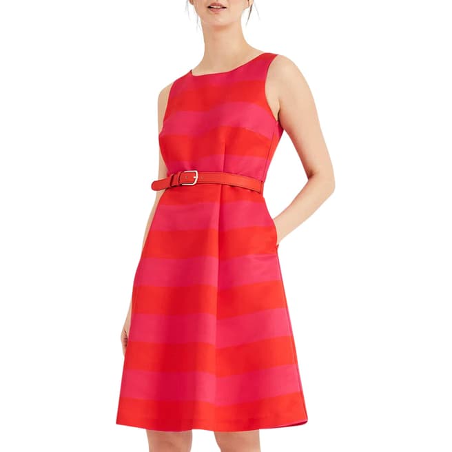 Phase Eight Pink/Red Striped Andrea Dress
