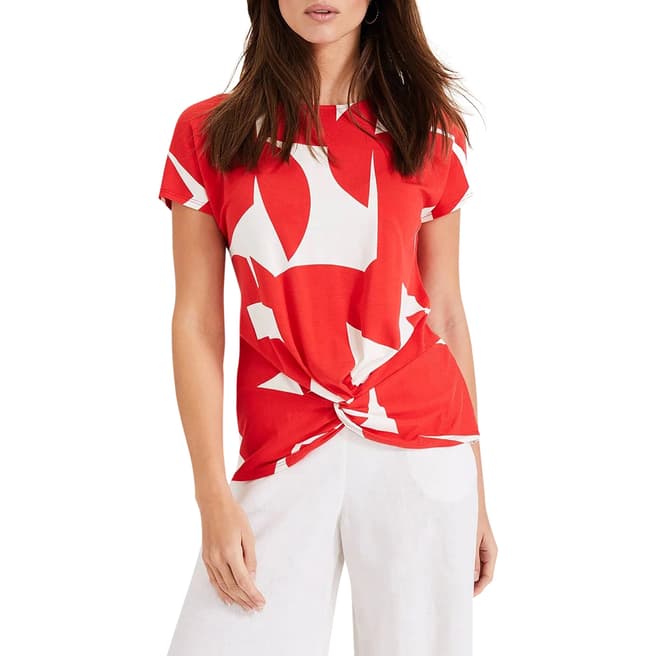 Phase Eight Red/Ivory Gretchen Print Top