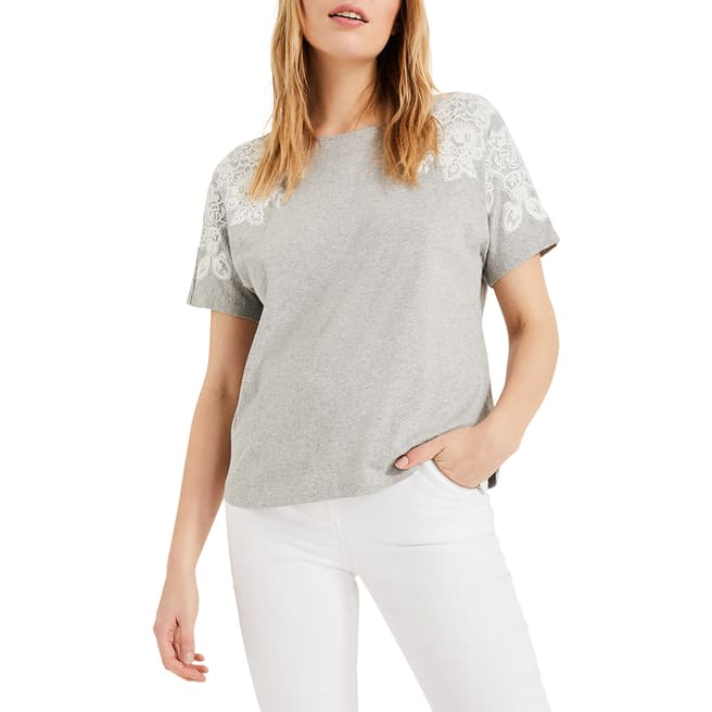 Phase Eight Grey Lee Lace T-Shirt
