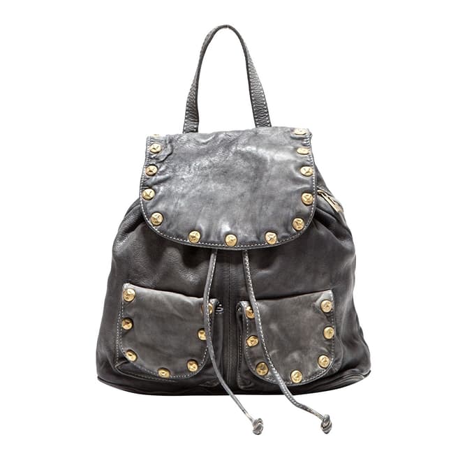 Luisa Vannini Grey Leather Backpack