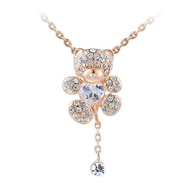 Ma Petite Amie Gold Plated Classic Necklace with Swarovski Crystals