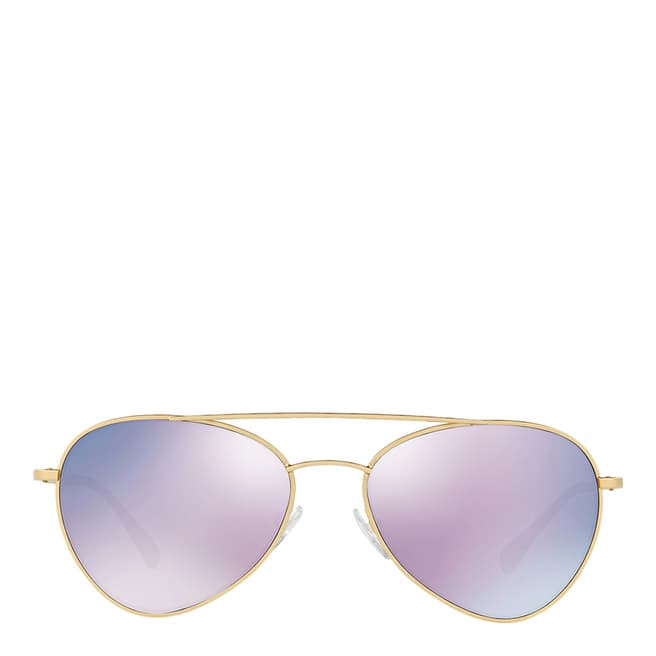Prada Unisex Matte Gold/Grey Mirror Prada Sunglasses 57mm