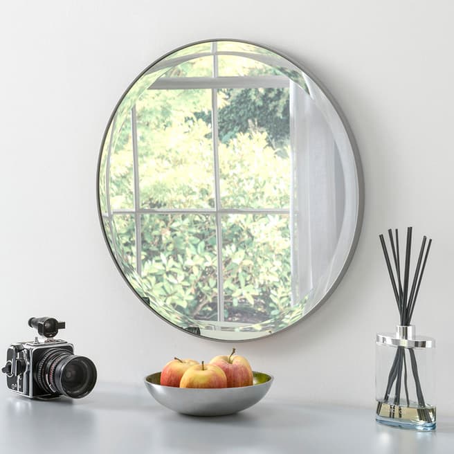 Yearn Dark Grey Simplicity Circle Mirror 51x51cm