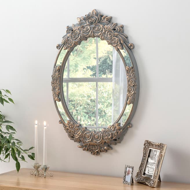 Yearn Brushed Gold/Grey Barcelona Mirror 82x55cm