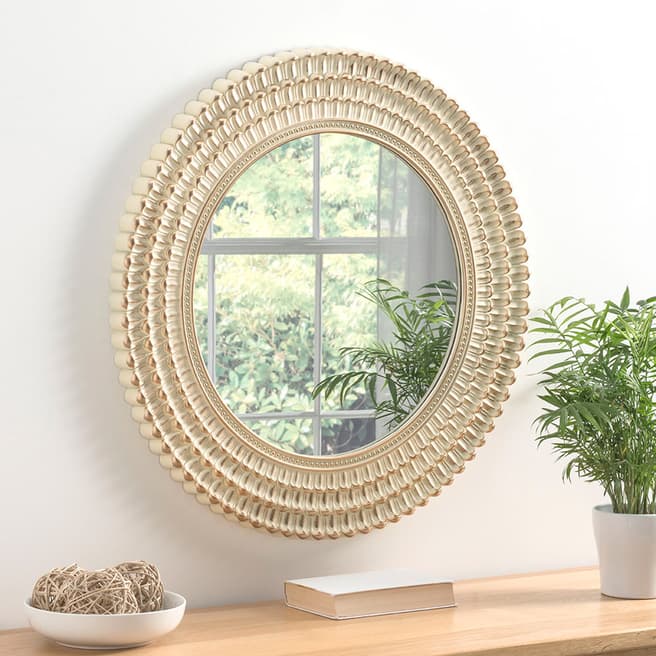 Yearn Brushed Gold/Cream Seville Mirror 75x75cm
