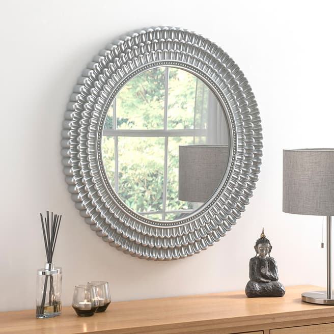 Yearn Brushed Silver/Grey Seville Mirror 75x75cm