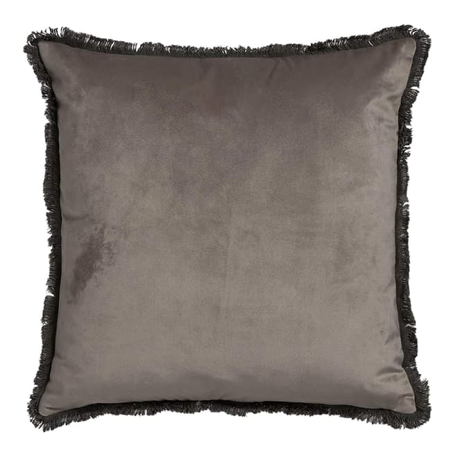 The Vintage Garden Room Dove Grey Velvet Tassel Cushion 45x45cm
