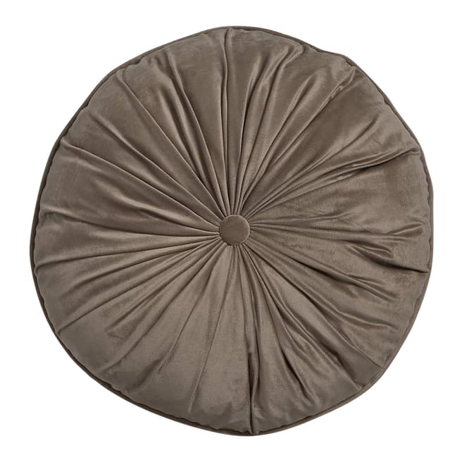 The Vintage Garden Room Sand Velvet Round Button Cushion 50x50cm