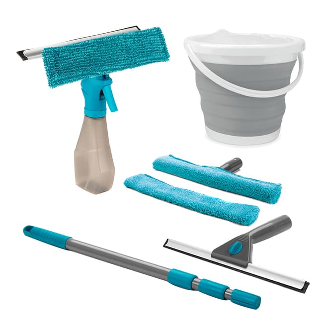 Beldray Window Cleaning Set with Spray Window Cleaner & Collapsible Bucket