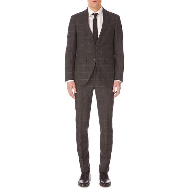 Hackett London Charcoal Mayfair Fine Windowpane Suit