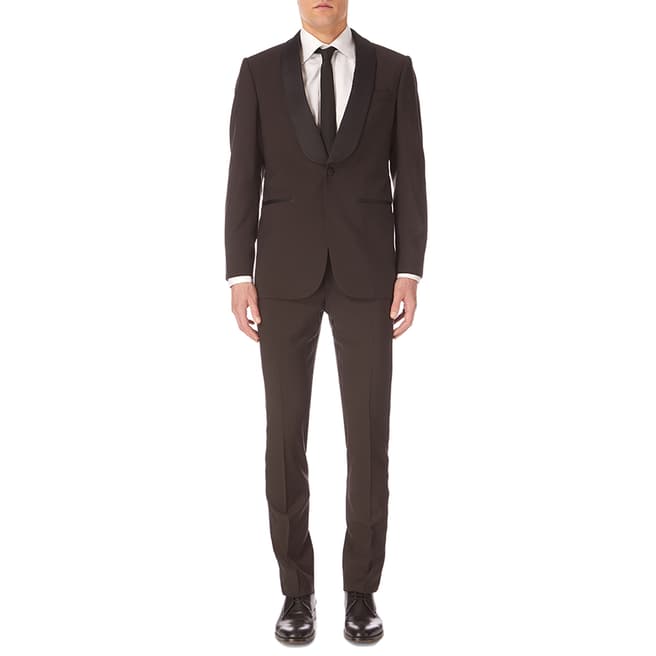 Hackett London Dark Brown Mayfair Stetch Suit
