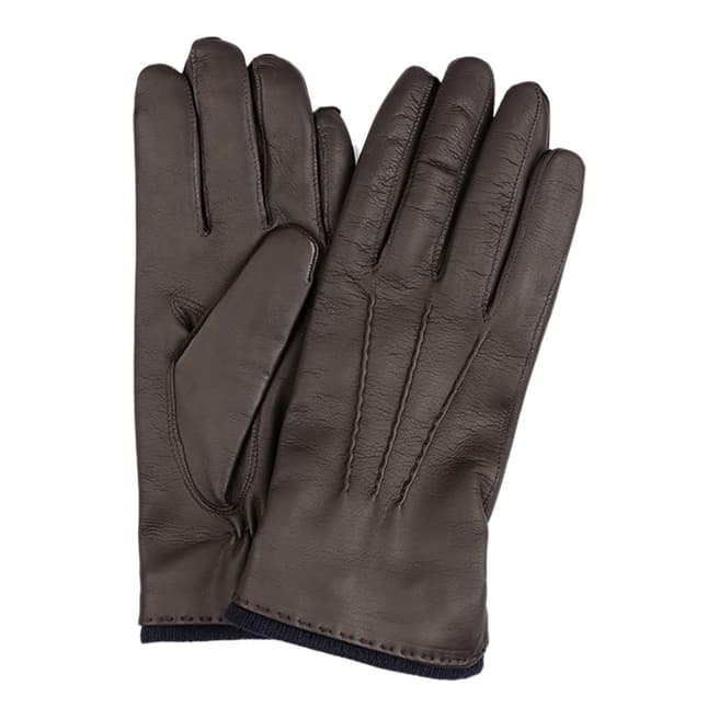 Hackett London Brown Leather Chepstow Gloves