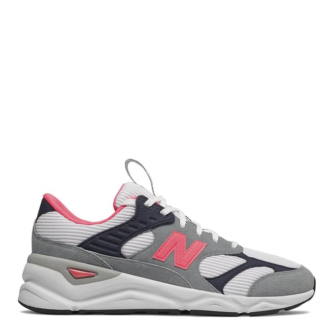 New Balance White, Pink & Grey X90 Sneakers
