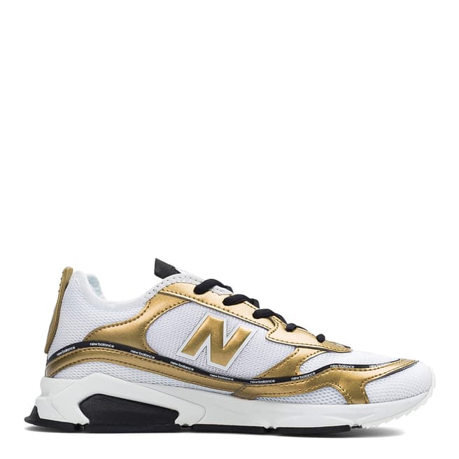 New Balance White & Gold X-Racer Sneaker
