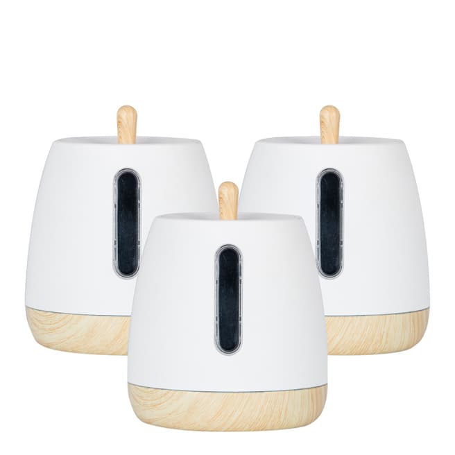 Tower Set of 3 White Scandi Canisters