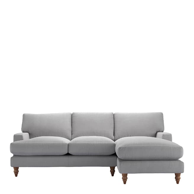 sofa.com Isla Medium RHF Chaise Sofa in Cobble Brushed Linen Cotton