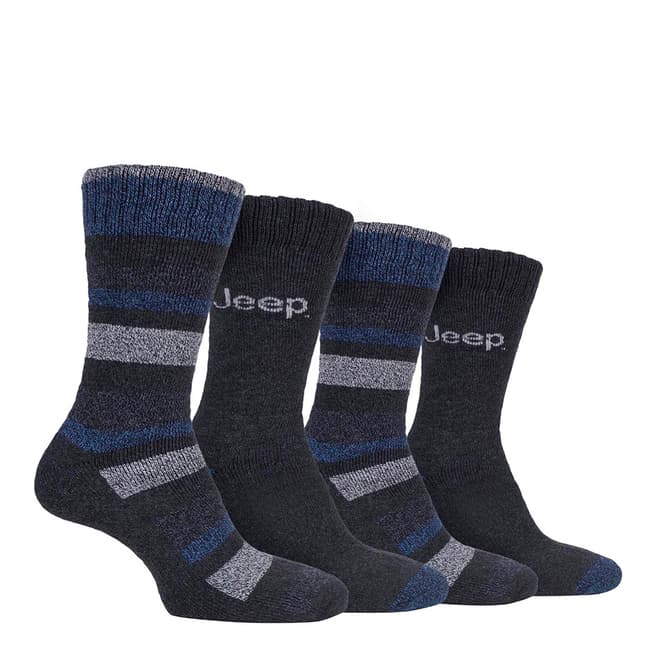 Jeep Charcoal Mens 4 Pair Jeep Performance Boot Sock