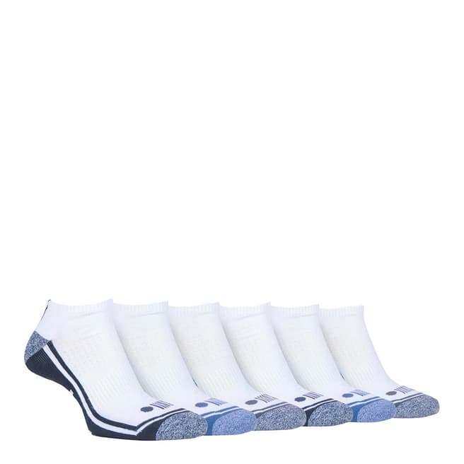 Jeep White Mens 6 Pair Jeep Performance Trainer Sock