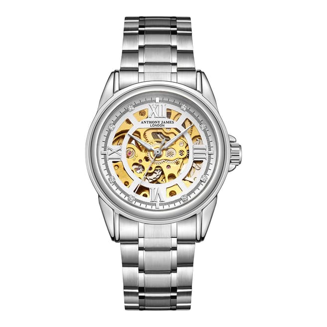Anthony James Men's Hand Assembled Anthony James Limited Edition Skeleton Automatic Steel & White  Watch