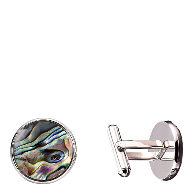 Stephen Oliver Silver Multi Mother Of Pearl Round Cufflinks