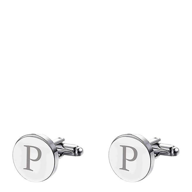 Stephen Oliver Silver Initial "P" Cufflinks