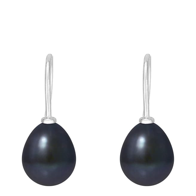 Manufacture Royale Black Pearl Pear Drop Earrings 6-7mm