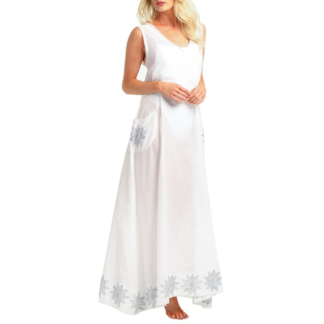 Pranella White Bazra Maxi Dress
