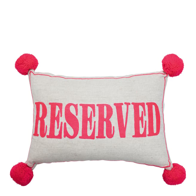 Bombay Duck Small Talk RESERVED Cushion, Coral