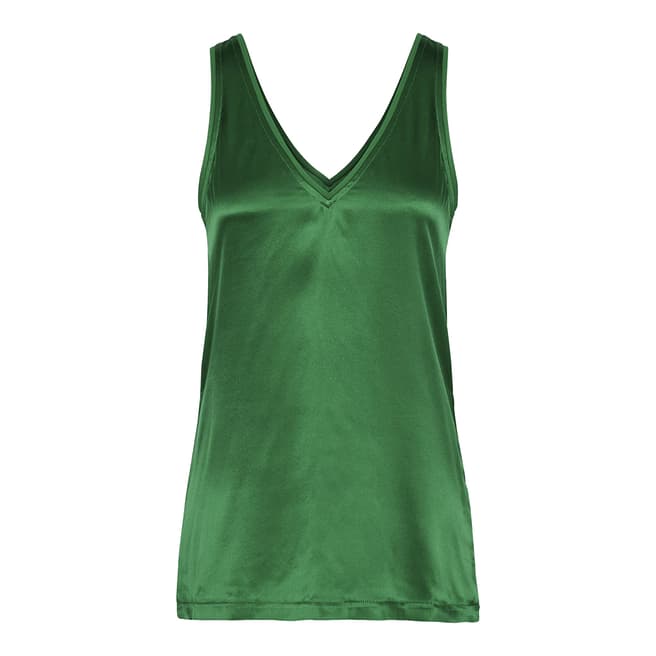 Reiss Green Darcia Silk Wrap Vest