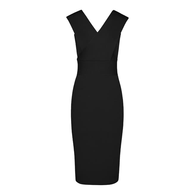 Reiss Black Salvia Knit Bodycon Dress