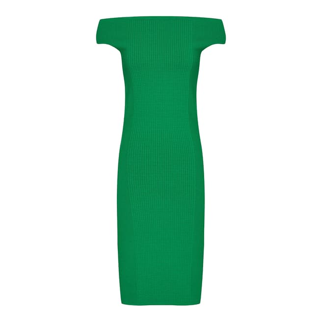 Reiss Green Pippa Knit Bardot Dress